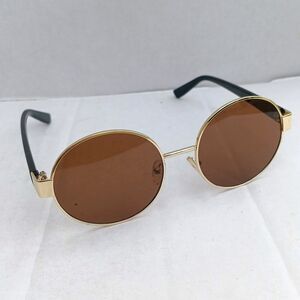 Unisex Oversized Round Circle Sunglasses-Metal Frame-Nose Pads-Retro-Costume